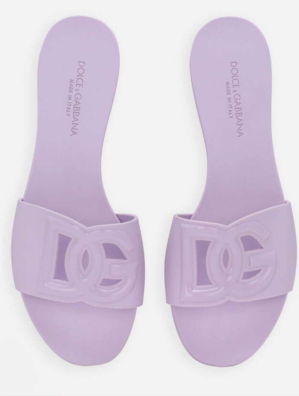 NEW w/box Dolce & Gabbana Lilac DG Logo Slide Sandals